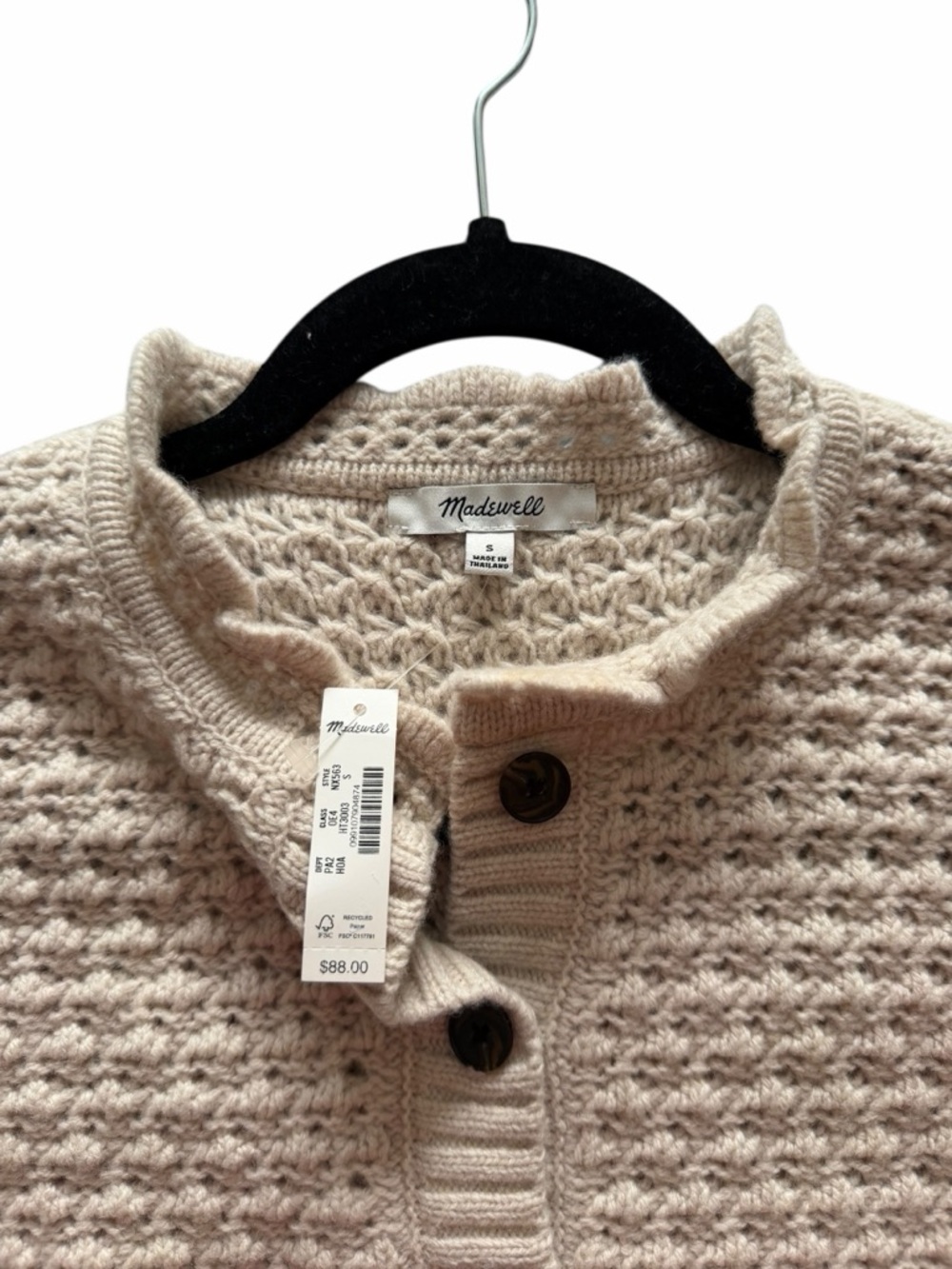 Madewell Ruffled Sleeveless Cardigan Top, NWT Size Small - Picture 8 of 12